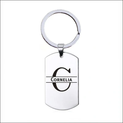 Afbeelding van Sleutelhanger RVS Met Naam Cornelia