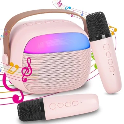 Afbeelding van Professionele Karaoke Compleet, Draagbare Bluetooth Speaker met 2 Microfoons en Lichten Kinder Volwassenenfeestjes, Verjaardagsgeschenken voor Meisjes, Jongens Familiefeestjes thuis