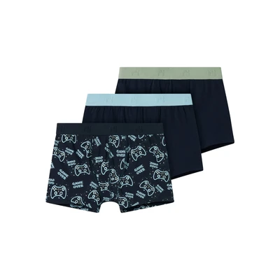 Afbeelding van NAME IT KIDS boxershort Game set van 3 donkerblauw