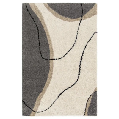 Afbeelding van Hoogpolig Vloerkleed Mirage Rivage Grijs/beige 200x290 Cm