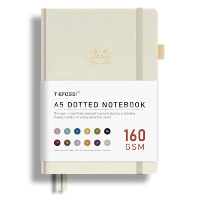 Afbeelding van TIEFOSSI Bullet Dotted Journal, 160GSM Bleed Proof Dik papier, Constellations Dot Notebook, Cancer Journal voor vrouwen, 256 genummerde stippenrasterpagina&#039;s