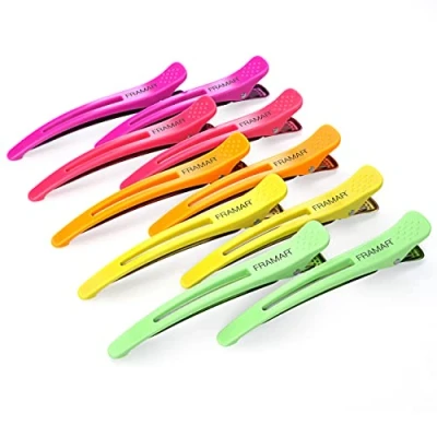 Afbeelding van FRAMAR Neon Sectioning Clips Kappersset Hair for Womens 10p
