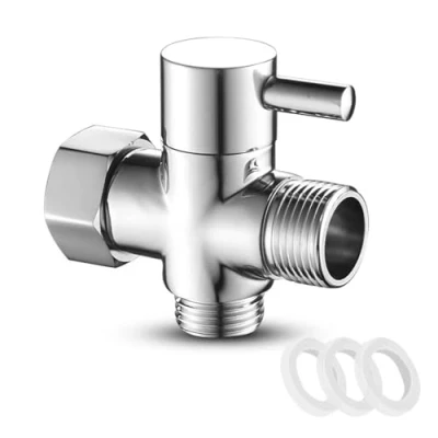 Afbeelding van MUMENG 3 weg omschakelventiel, 1/2 inch omstelventiel, douche adapter, gepolijst messing, schakelaar voor handtoilet, spray, vaste sproeikop, regendouche, handdouchekop