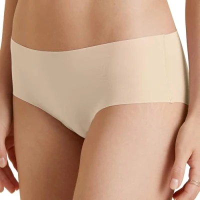 Afbeelding van CALIDA Natural Skin Seamless Panty, low Cut, Cradle to Certified® dames, naadloos, zacht op de huid, temperatuurregulerend en sneldrogend, Dune Beige, 48 50