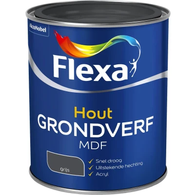 Afbeelding van flexa grondverf mdf grijs 0.75 ltr