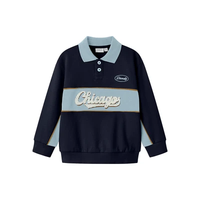 Afbeelding van NAME IT Nmmlucan Ls Nreg Sweat Polo Unb voor jongens, navy blazer, 110