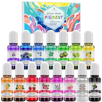 Afbeelding van DecorRom epoxyhars verf 15 kleuren vloeibare pigment kleurstof voor epoxy hars kunst, sieraden maken geconcentreerde kunsthars, gieten, DIY kunsthandwerk elk 10 ml