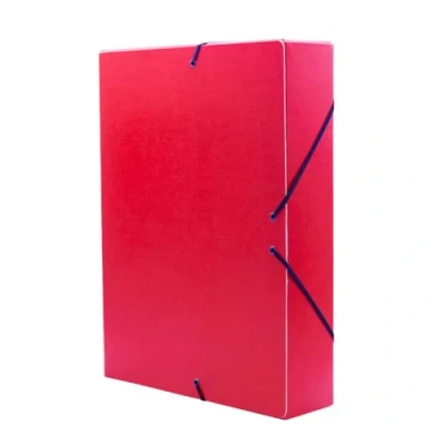 Afbeelding van Raylu Paper Projectmap Matt A4 met rugbreedte van 7 cm, stevige kartonnen map en elastische sluiting voor schoolprojecten of kantoor, formaat 34 x 24 cm (rood)