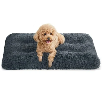 Afbeelding van FEANDREA Hondenbed, huisdiermat, zacht, 80 x 50 cm, zachte vulling, machinewasbaar, kussen voor honden, multifunctioneel, donkergrijs PGW201G02
