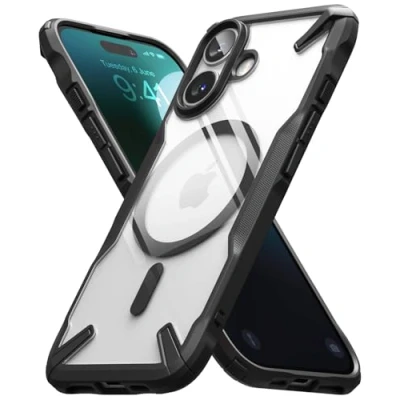Afbeelding van Ringke Fusion X Magnetic Compatibel met iPhone 16 Case Cover Magnetisch draadloos Schokbestendig Robuuste Bumper Hoesje Black