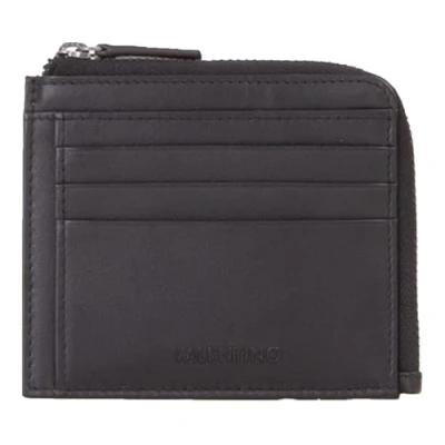 Afbeelding van VALENTINO Leren Kaarthoes Mandrin Card Case Nero Zwart
