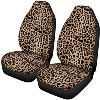 Afbeelding van SEANATIVE Mode Luipaard Ontwerp Auto Interieur Protector Seat Cover Stofdicht Zitkussen Bescherming 2 Stks