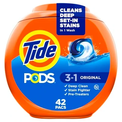Afbeelding van Tide 3 in 1 PODS wasmiddel, origineel, 42 stuks