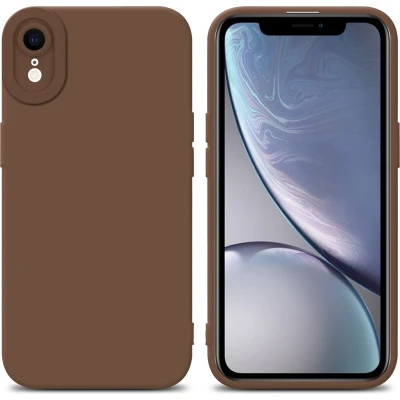 Afbeelding van Cadorabo Hoesje geschikt voor Apple iPhone XR in Fluid BRUIN Beschermhoes gemaakt van flexibel TPU silicone Cover Case