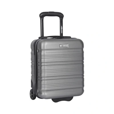 Afbeelding van Leonardo Handbagage Koffer Reiskoffer met Wielen Trolley 40 x 30 20 cm Zilver
