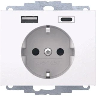 Afbeelding van berker wcd ra usb a c steek k 1 polarwit glz 48047009