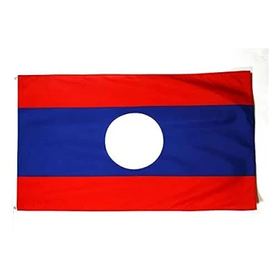 Afbeelding van Laos Vlag 90x60 cm Laotiaanse vlaggen 60 x 90 Banner 2x3 ft Hoge kwaliteit AZ FLAG