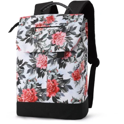Afbeelding van rugzak voor dames, dagrugzak met laptopvak en anti diefstaltas, reisrugzak laptoprugzak, uitstapjes, universiteit, school kantoor