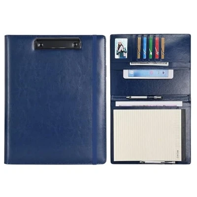 Afbeelding van Wonderpool A4 PU lederen klembord, partfolio, notitieblok, formulierhouders, documentenhoes Interviewplanner, vergadering, schrijven, padfoliobestand voor kantoor, reizen, school, hotel, ziekenhuis