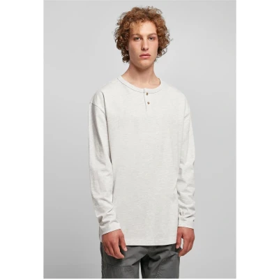 Afbeelding van Urban Classics Oversized Henley Longsleeve Longsleeve, Heren, Maat: 4XL, Lightgrey