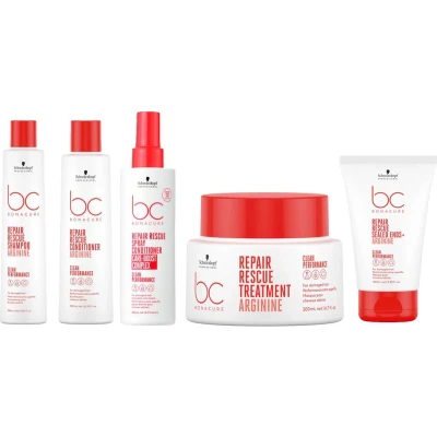 Afbeelding van Beschadigd haar pakket Schwarzkopf BC Repair Rescue bundel/set/pakket Haibu by Kapperskorting.com