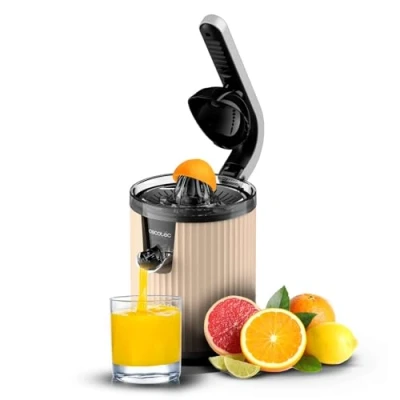 Afbeelding van Cecotec Xqueeze RetroJuice 600, Slowjuicer, Beige, Zwart, Roestvrijstaal, 1 stuk(s), China, 600 W