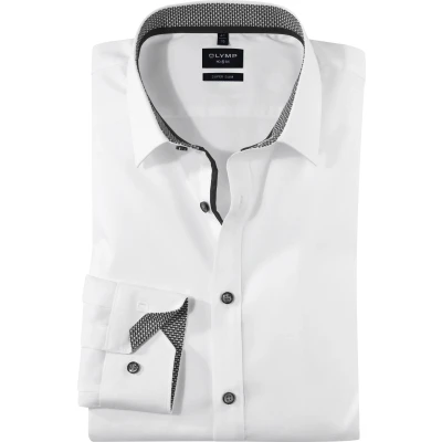Afbeelding van Olymp No. Six Super SLIM FIT Zakelijk overhemd, Heren, Maat: 46, Weiss
