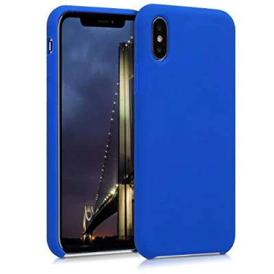 Afbeelding van kwmobile telefoonhoesje geschikt voor Apple iPhone X Hoesje met siliconen coating Smartphone case in Baltisch blauw