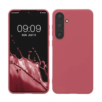 Afbeelding van kwmobile telefoonhoesje compatibel met Samsung Galaxy S24 Plus hoesje Zachte case voor smartphone Back cover in donkerroze
