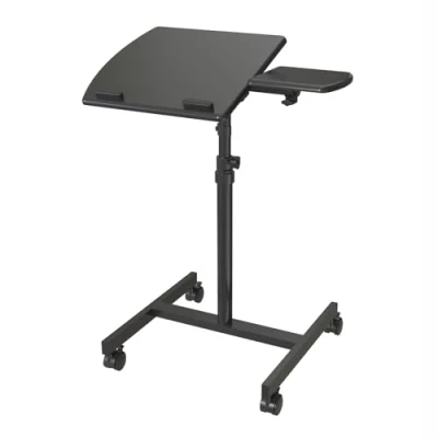 Afbeelding van SVITA NAJU Laptopstandaard, mobiel bureau, laptopwagen, laptoptafel, oprolbaar, in hoogte verstelbaar, zwart