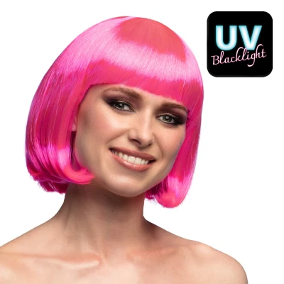Afbeelding van Pruik Carnaval roze neon