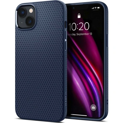Afbeelding van Apple iPhone 14 Plus Hoesje Siliconen en TPU (zacht) Spigen Softcase/Backcover Donkerblauw Telefoonhoesje Shockproof/Valbescherming