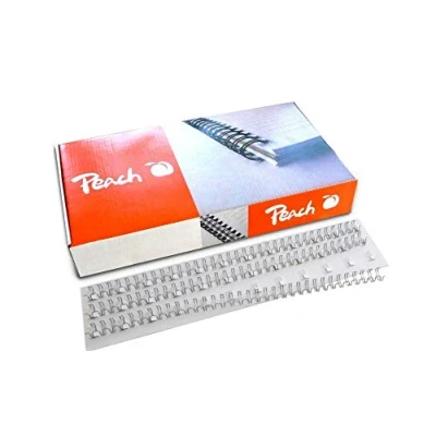 Afbeelding van Peach PW127 01 A4 Draadbinders, 12 mm, 105 vellen, 100 stuks, zilver