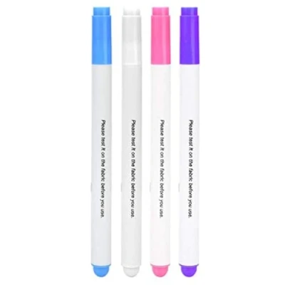 Afbeelding van verdwijnende inktmarkeringspen, 4 stuks Luchtwater Uitwisbare pen Stoffenmarker Tijdelijke markering Automatische voor naaien van stoffen (4 kleuren)
