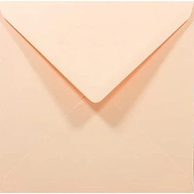 Afbeelding van Netuno 50 stuks huidskleurige vierkante enveloppen 140x140mm Rainbow 80g puntklep zonder venster voor huwelijk kerst wenskaarten uitnodigingen