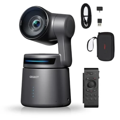 Afbeelding van OBSBOT Tail Air 4K Webcamstreaming met NDI, KI tracking PTZ camera, AI Auto Track, intelligente app, gebaren en afstandsbedieningen, HDMI/USB C draadloos, videocamera Smart Remote