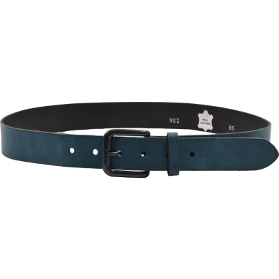 Afbeelding van Casual Lederen Riem in Blauw 3.5 cm Breed 85 Lengte Soepel Leer