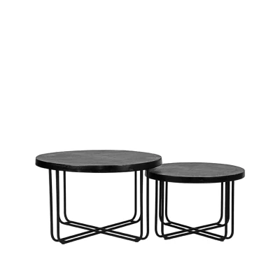 Afbeelding van LABEL51 Salontafel Set Brute Zwart Metaal Majorr