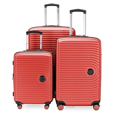 Afbeelding van HAUPSTSTADTKOFFER Mitte set van 3 koffers handbagage koffer 55 cm, middelgrote 68 cm + grote reiskoffer 77 harde schaal ABS, TSA, Koraal