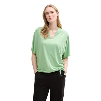 Afbeelding van TOM Tailor V NECK Tshirt basic, Dames, Maat: 3XL, True green