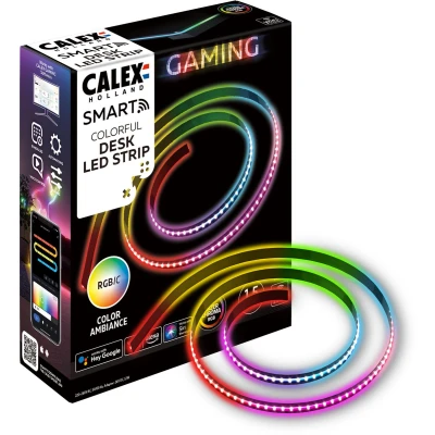 Afbeelding van Calex Gaming LED Strip voor Bureau Razer Chroma Compatibel Smart Home RGBIC Synchronisatie PC 150cm
