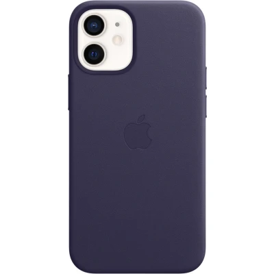 Afbeelding van Apple leren hoesje met MagSafe iPhone 12 mini donkerviolet