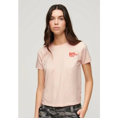 Afbeelding van Superdry LUXE Graphic Tshirt print, Dames, Maat: 36, Mauve morn pink