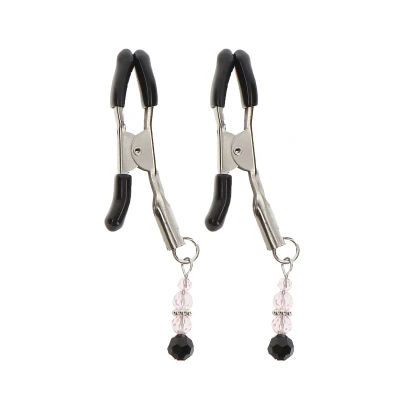 Afbeelding van Taboom Non Adjustable clamps Beads Bondage / SM Nipple Zilver