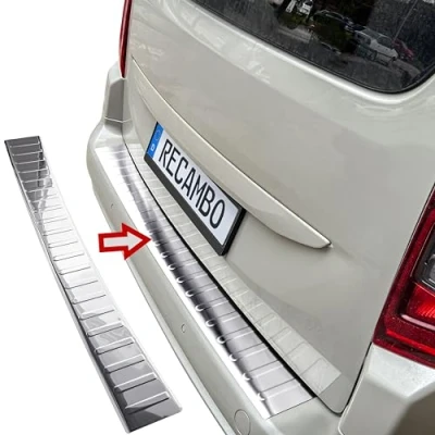 Afbeelding van RECAMBO Bumperbescherming roestvrij staal hoogglans gepolijst, chroom look compatibel met Toyota Proace City BJ vanaf 2020 styling en bescherming voor de bumper