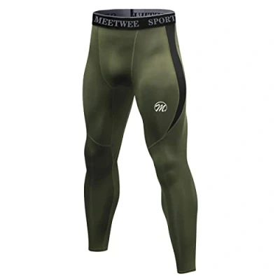 Afbeelding van MEETWEE Compressiebroek Heren Sport Leggings Lange Hardloopbroek Ademend Functioneel Ondergoed Tights