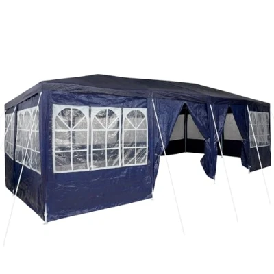 Afbeelding van vidaXL Partytent met 12 Zijwanden Blauw 8x4 m PE