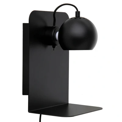 Afbeelding van Frandsen Ball wandlamp met usb poort mat zwart