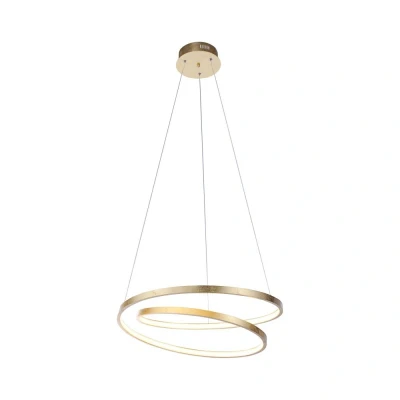 Afbeelding van Paul Neuhaus rowan Design LED Dimbare Hanglamp met Dimmer 1 lichts Ø 55 cm Goud/messing Woonkamer Slaapkamer