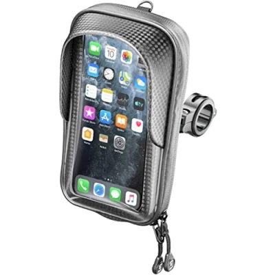 Afbeelding van Interphone Cellularline SMMASTERPRO Universele motorkoffer met scharnierende klembeugel, M,Zwart